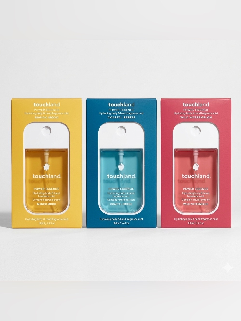 Touchland Power Essence Fragrance Mist Trio - Mango, Coastal, Watermelon 3.4 Oz